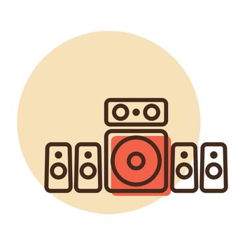 5.1 surround sound system vector icon. Graph symbol for music and sound web site and apps design, logo, app, UI