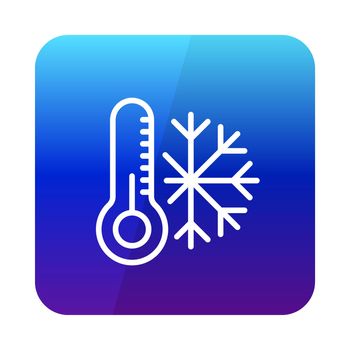 Thermometer and snowflake vector icon. Thermometer cold. Winter sign. Graph symbol for travel and tourism web site and apps design, logo, app, UI
