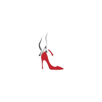 Woman shoe ,High Heel logo icon design vector template