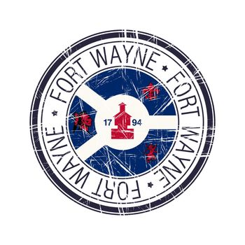 City of Fort Wayne, Indiana postal rubber stamp, vector object over white background