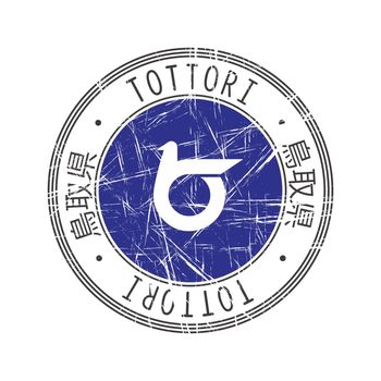Tottori Prefecture, Japan. Vector rubber stamp over white background