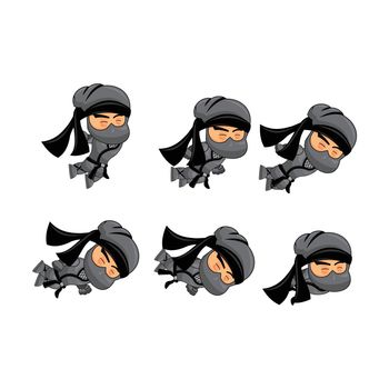 Ninja Dying Sprite Template Set Illustration Game 