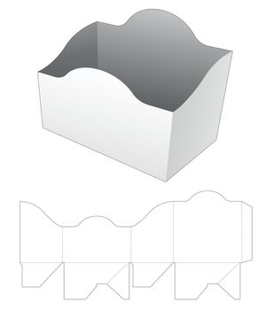 Curved edge storage box die cut template