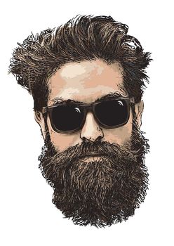 colored Hipster Vector illustration on white Background