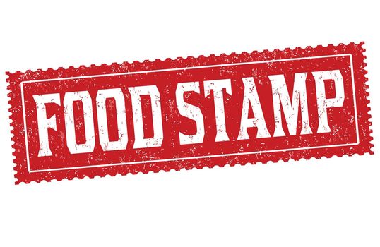Food stamp grunge rubber stamp on white background, vector illustration