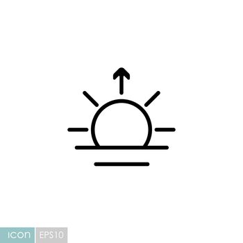 Sunrise vector icon. Meteorology sign. Graph symbol for travel, tourism and weather web site and apps design, logo, app, UI