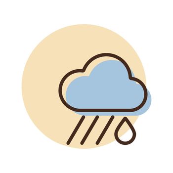 Raincloud with raindrop vector icon. Meteorology sign. Graph symbol for travel, tourism and weather web site and apps design, logo, app, UI