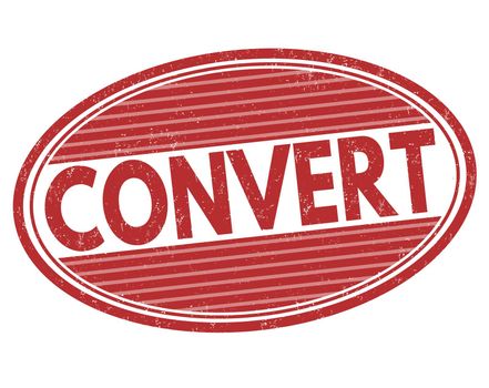 Convert grunge rubber stamp on white background, vector illustration