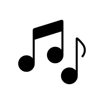 Music notes, song, melody or tune flat vector glyph icon. Graph symbol for music and sound web site and apps design, logo, app, UI