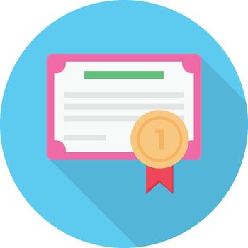 certificate vector colour flat icon