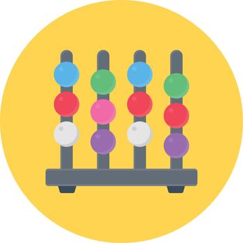 abacus vector colour flat icon
