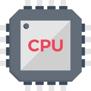 processor vector colour flat icon