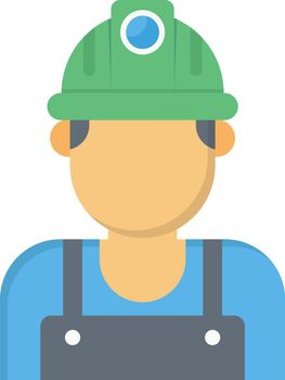 engineer vector flat colour icon