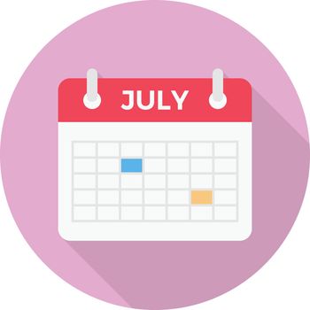 calendar vector colour flat icon