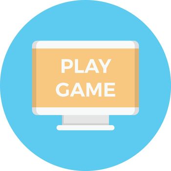 play game vector flat colour icon