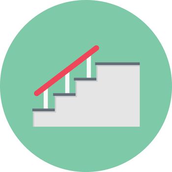 stair vector flat colour icon