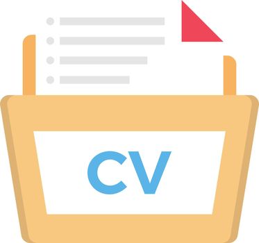 CV folder vector flat colour icon