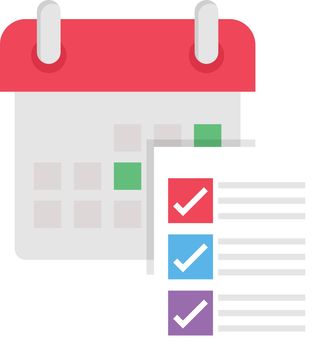 calendar task list vector flat colour icon