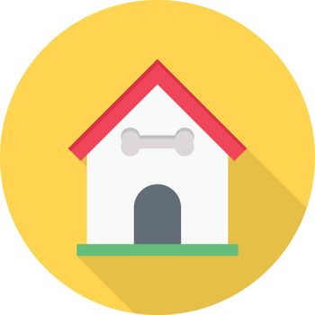 dog house vector flat colour icon