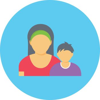 mother child vector flat colour icon