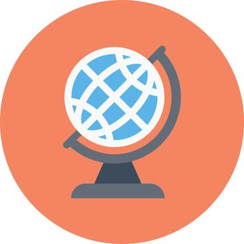 globe vector flat color icon