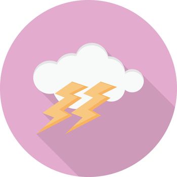 cloud storm vector flat colour icon