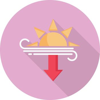 sunset vector flat colour icon