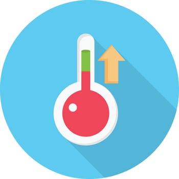 temperature hot vector flat colour icon