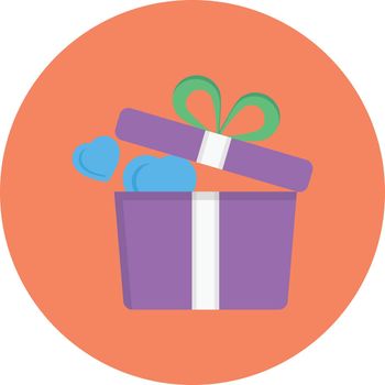 gift vector flat colour icon