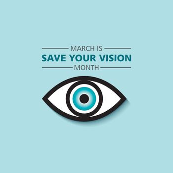 Vector illustration of Save your vision month observed in month of March