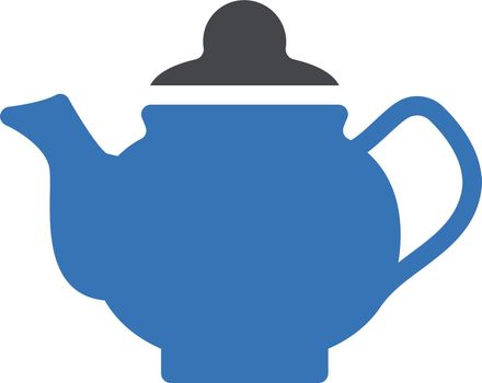 tea kettle vector glyph colour icon