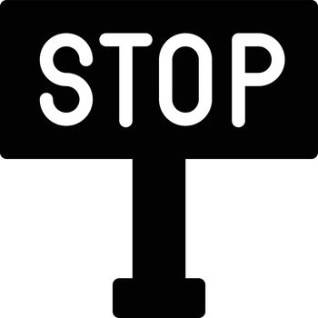 stop vector glyph flat icon