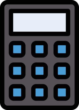 calculator vector color line icon