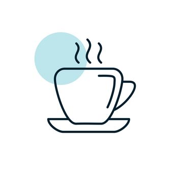 Coffee cup outline icon. Business sign. Graph symbol for your web site design, logo, app, UI. Vector illustration, EPS10.