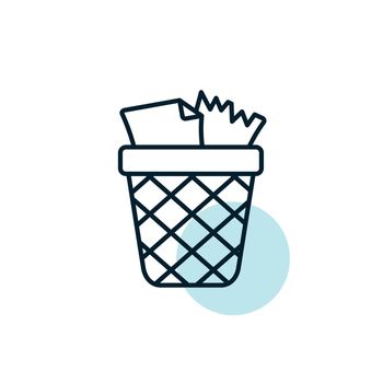 Wastebasket outline icon. Workspace sign. Graph symbol for your web site design, logo, app, UI. Vector illustration, EPS10.