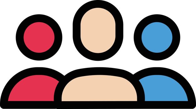 leader diversity vector line colour icon