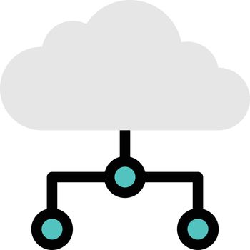 cloud vector colour line icon