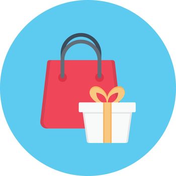 gift bag vector flat colour icon