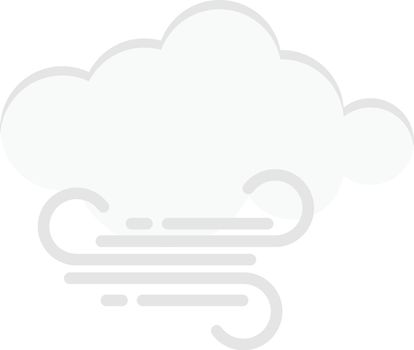 cloud wind vector flat colour icon