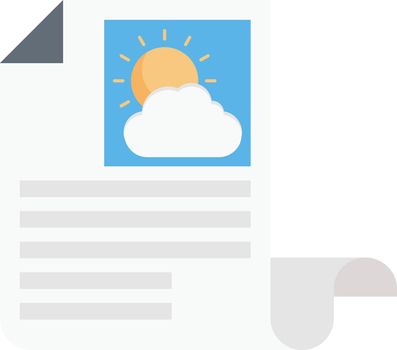 newspaper weather vector flat colour icon