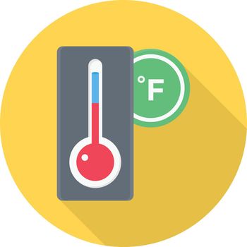 temperature Fahrenheit vector flat colour icon