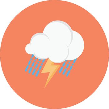 cloud storm vector flat colour icon