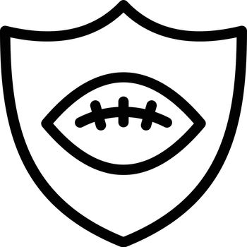 rugby shield vector thin line icon