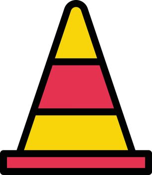 cone vector color line icon