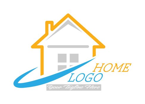 Template for a logo, logo or brand of the house. Vector illustration isolated on a white background. Flat design.