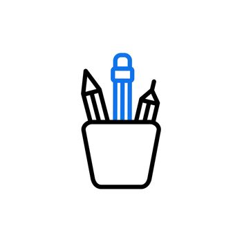 Pencil stand outline icon. Workspace sign. Graph symbol for your web site design, logo, app, UI. Vector illustration, EPS10.