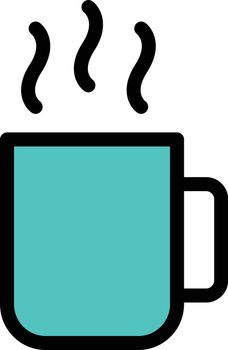 hot tea vector line colour icon