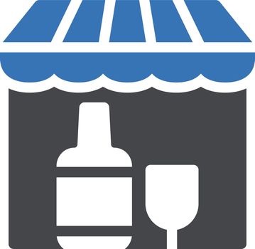 wine shop vector glyph colour icon
