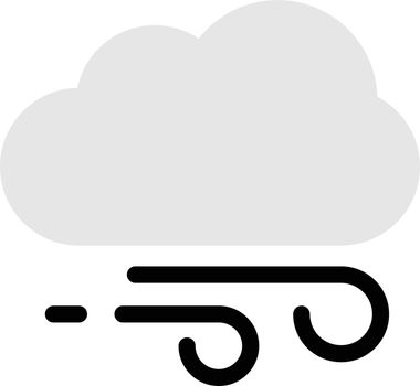 cloud wind vector line colour icon