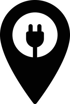 plug location vector glyph flat icon